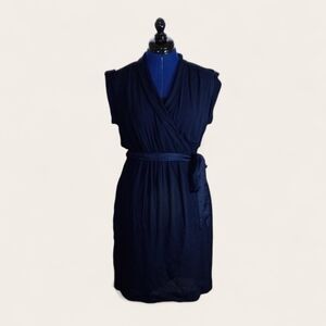Maeve Navy Faux Wrap Dress Size XS